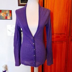 Banana Republic Alpaca Wool Purple Button Down Cardigan Size Medium